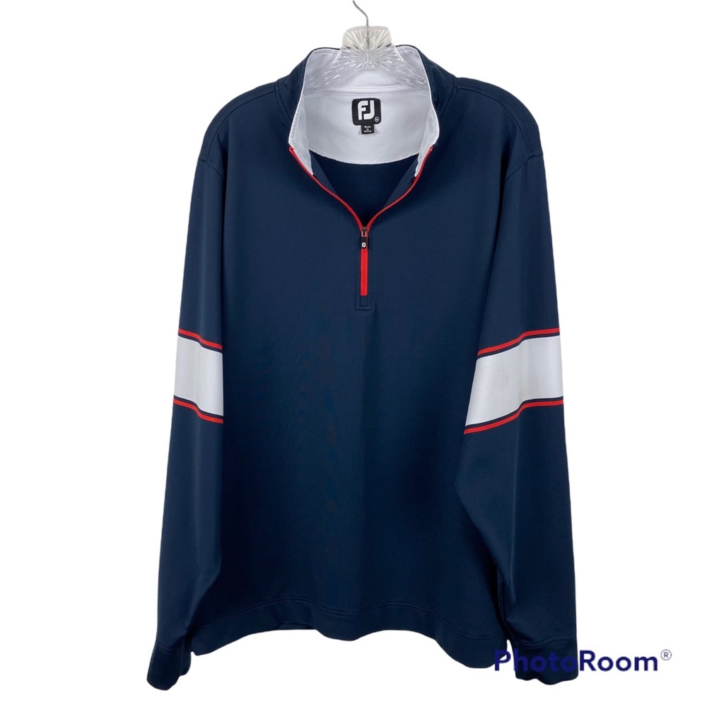 FootJoy Navy and White Quarter-Zip Sweatshirt